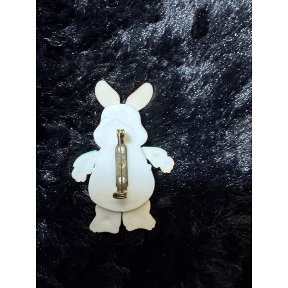 Vintage American Greetings Bloomer Bunny Pin Brooch 1986 Pastel Colors - Picture 2 of 4